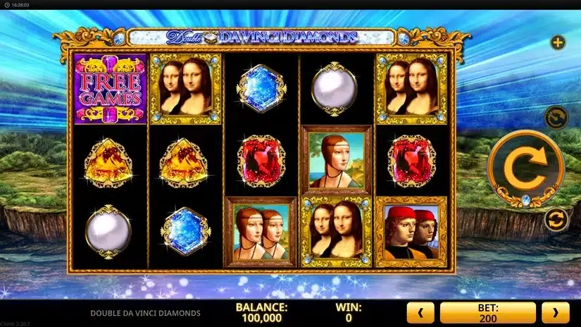 Double Da Vinci Diamonds slot screenshot 1