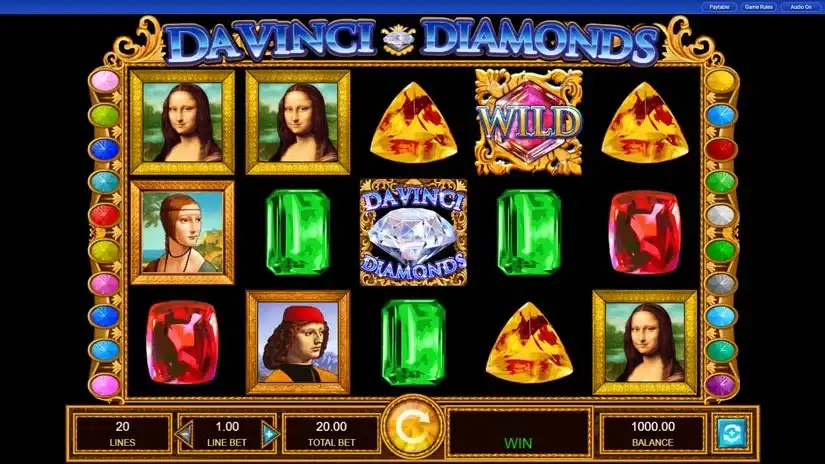 Da Vinci Diamonds slot screenshot 