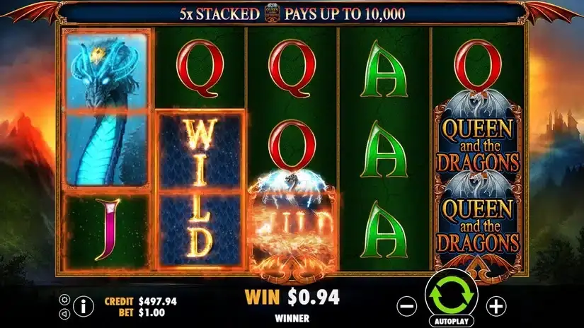 Queen and the Dragons slot screenshot 3