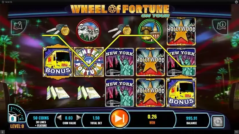 Wheel of Fortune on tour slot screenshot 2