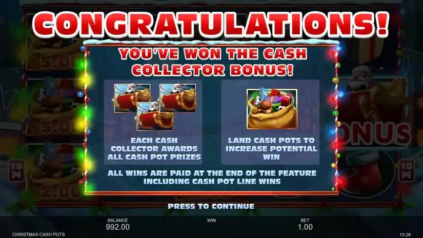 Christmas Cash Pots slot screenshot 3