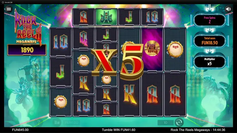 Rock the Reels Megaways slot screenshot 
