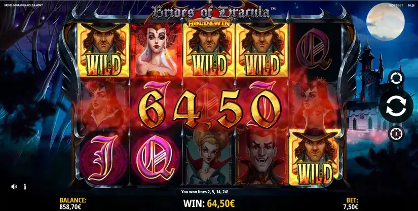 Brides of Dracula Hold and Win slot screenshot 3