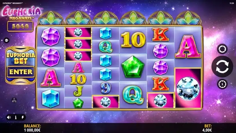 Euphoria Megaways slot screenshot 
