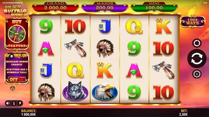 Golden Buffalo Double Up slot screenshot 1