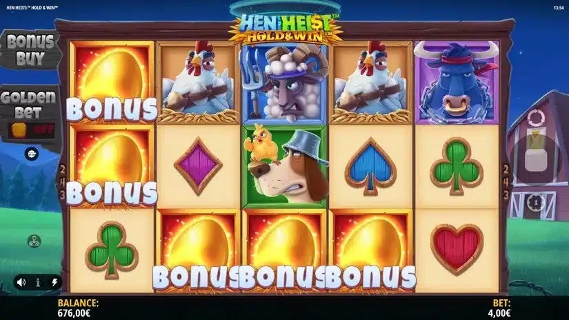 Hen Heist: Hold & Win slot screenshot 2
