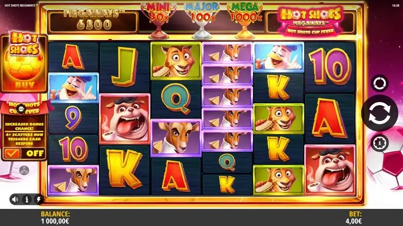 Hot Shots Megaways slot screenshot 1