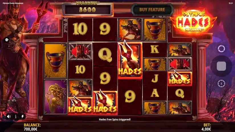 Olympus Hades Megaways slot screenshot 2