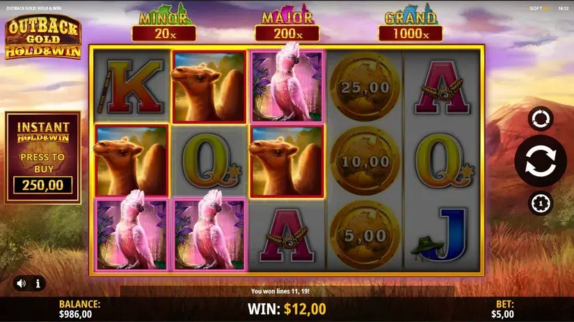 Outback Gold: Hold & Win slot screenshot 2