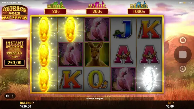 Outback Gold: Hold & Win slot screenshot 3