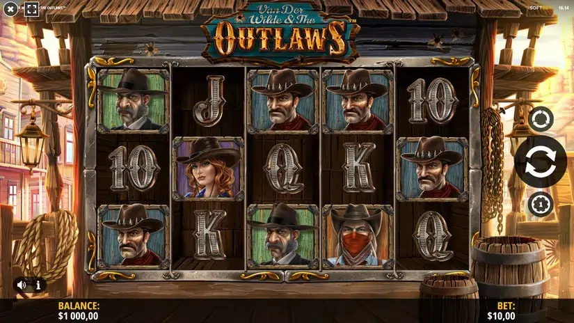 Van Der Wilde and the Outlaws slot screenshot 