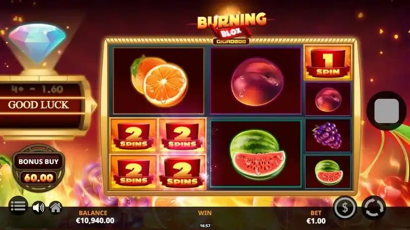 Burning Blox Gigablox slot screenshot 2