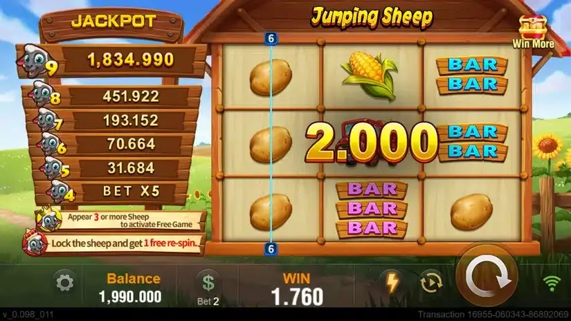 Jumping Sheep slot screenshot 2