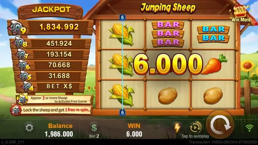 Jumping Sheep slot screenshot 4
