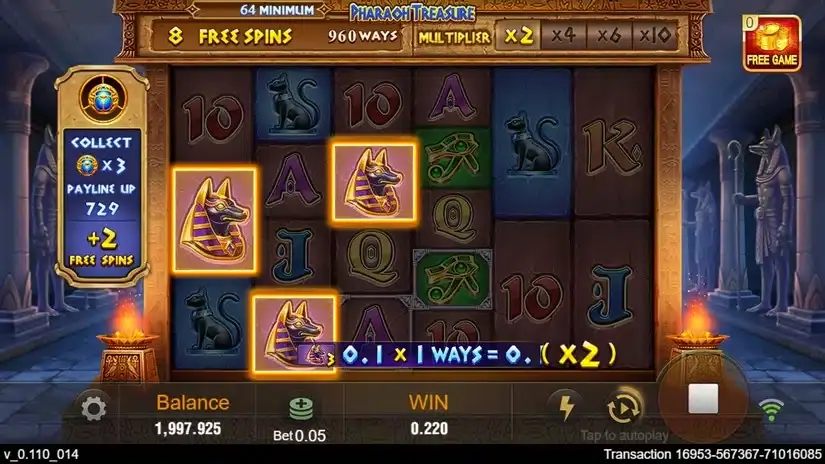 Pharaoh Treasure slot screenshot 4