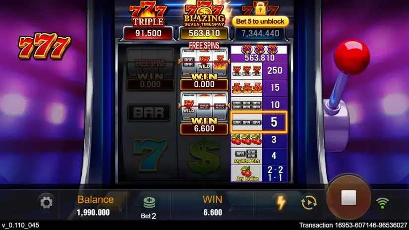 Seven Seven Seven slot screenshot 4