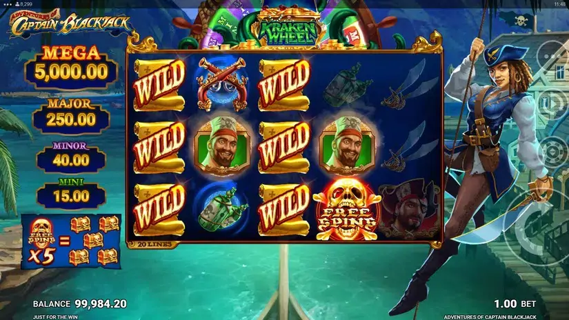 Adventures of Captain Blackjack slot screenshot 3