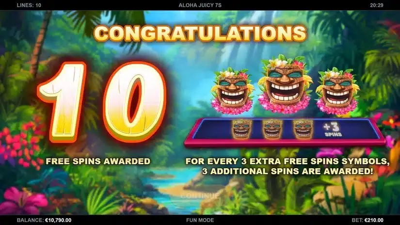 Aloha Juicy 7s slot screenshot 2
