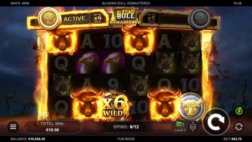 Blazing Bull Remastered slot screenshot 4