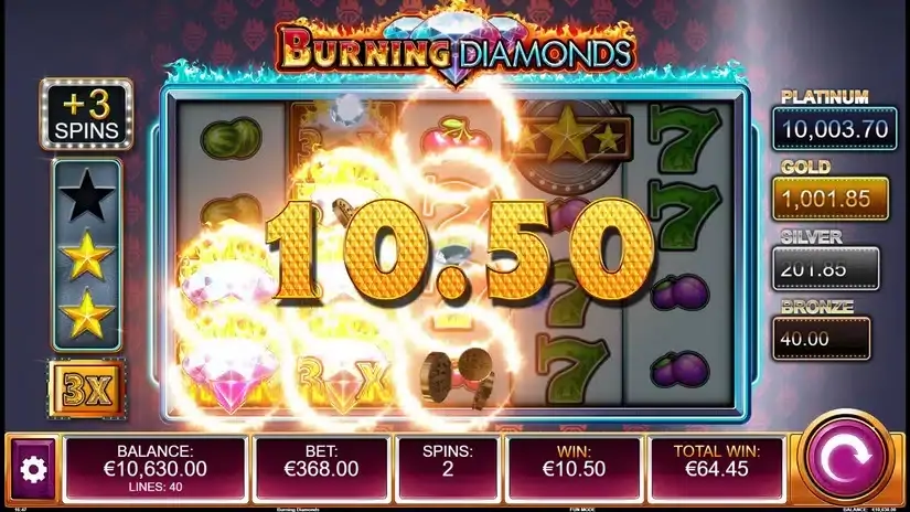 Burning Diamonds slot screenshot 