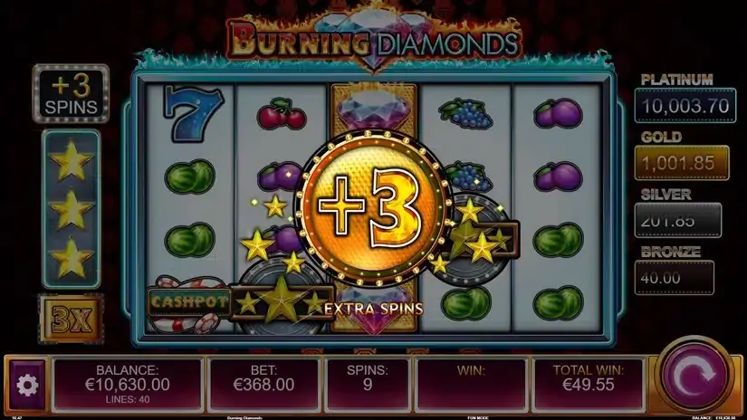 Burning Diamonds slot screenshot 4