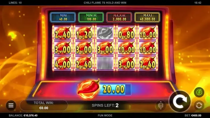 Chili Flame 7s Hold and Win slot screenshot 1