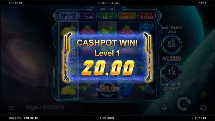 Cosmic Charms slot screenshot 2