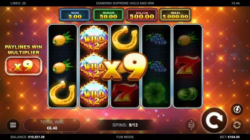 Diamond Supreme Hold and Win slot screenshot 