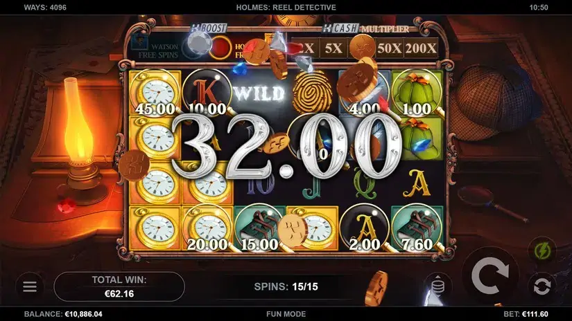 Holmes: Reel Detective slot screenshot 6