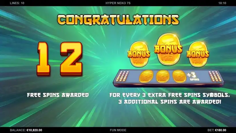 Hyper Neko 7s slot screenshot 2