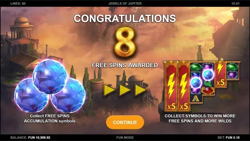 Jewels of Jupiter slot screenshot 4