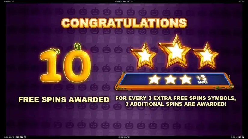 Joker Fright 7s slot screenshot 2