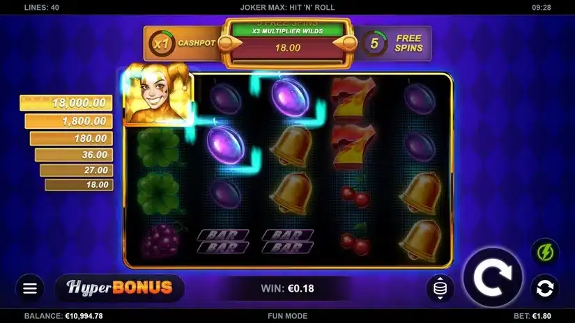Joker Max: Hit ‘n’ Roll slot screenshot 2