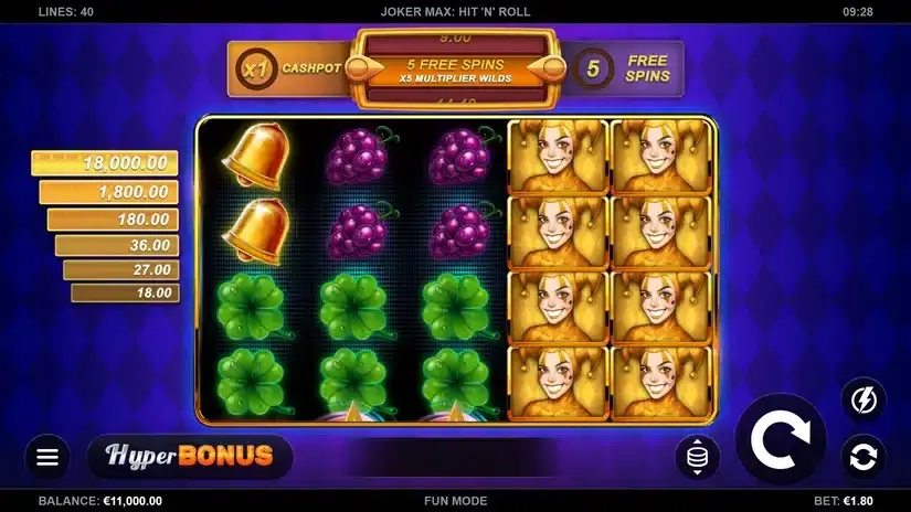 Joker Max: Hit ‘n’ Roll slot screenshot 1