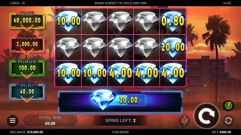 Miami Sunset 7s Hold and Win slot screenshot 3