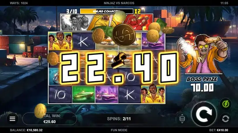Ninjaz vs Narcos slot screenshot 3