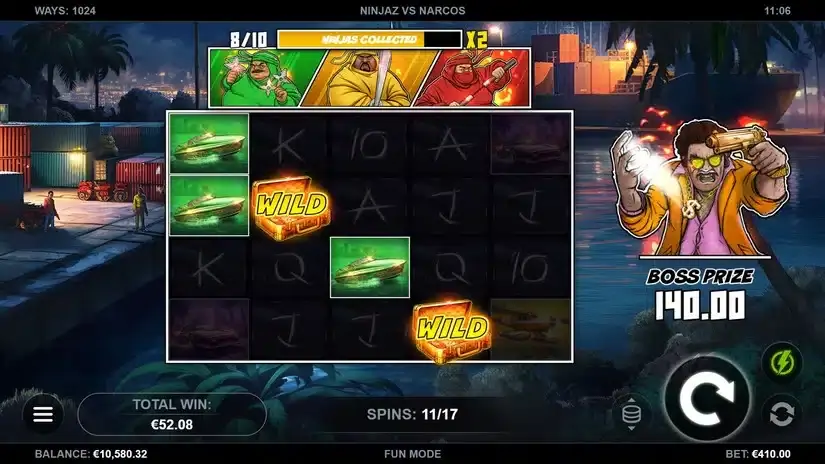 Ninjaz vs Narcos slot screenshot 1