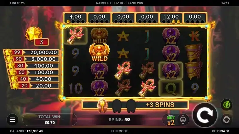 Ramses Blitz Hold and Win slot screenshot 3