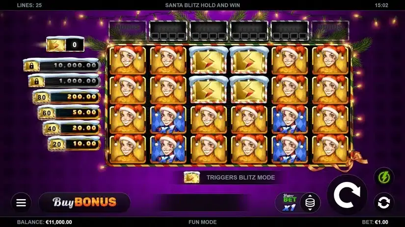 Santa Blitz Hold’n’Win slot screenshot 1