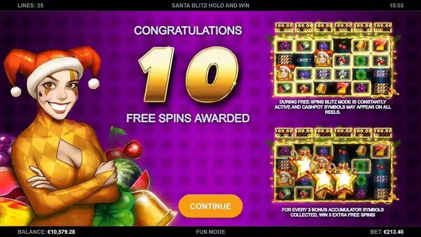 Santa Blitz Hold’n’Win slot screenshot 2