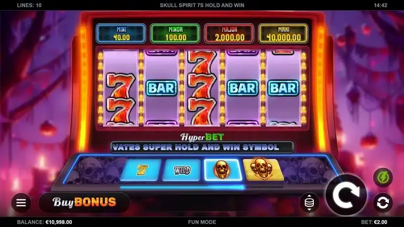 Skull Spirit 7s Hold and Win slot screenshot 1