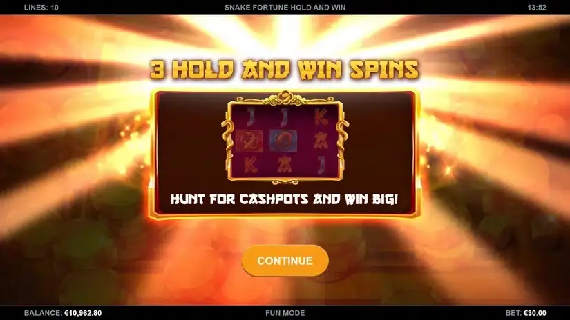 Snake Fortune Hold and Win slot screenshot 2