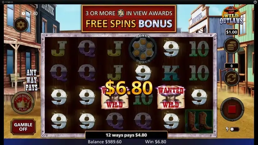 Wild Outlaws slot screenshot 4