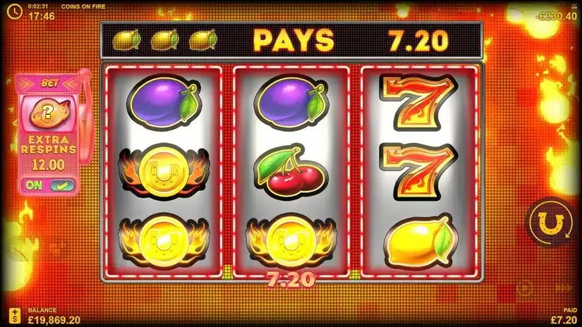 Coins on Fire slot screenshot 2
