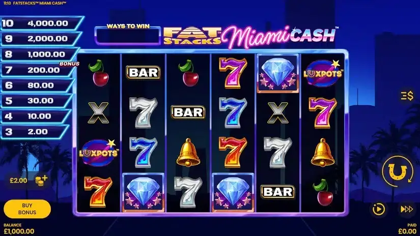 FatStacks Miami Cash slot screenshot 1
