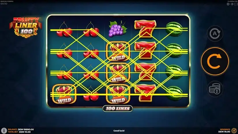 Fruityliner 100 slot screenshot 3