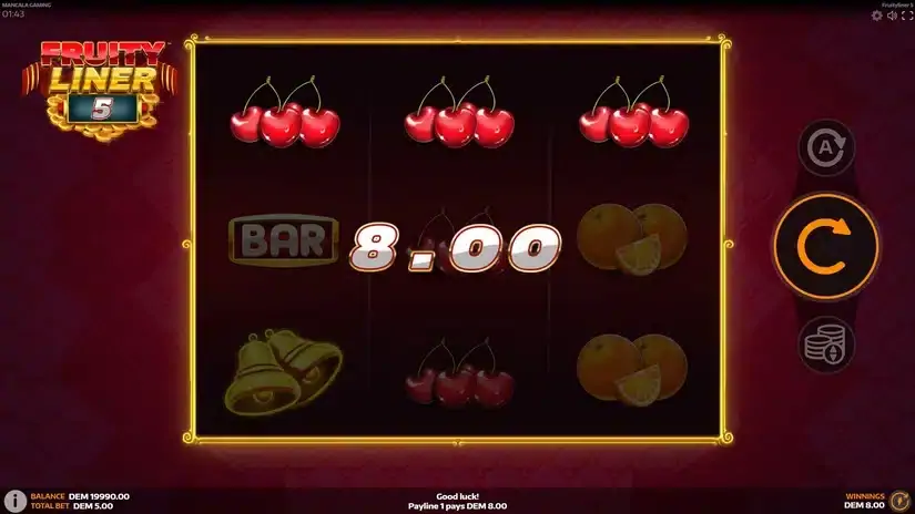 Fruityliner 5 slot screenshot 2