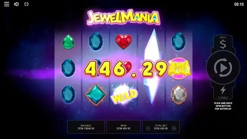 Jewel Mania slot screenshot 