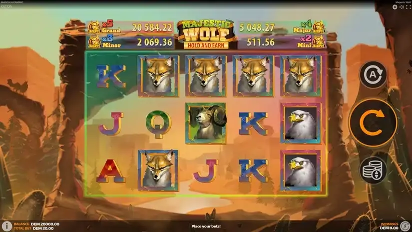 Majestic Wolf slot screenshot 1