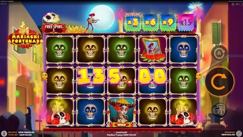 Mariachi Afortunado slot screenshot 5